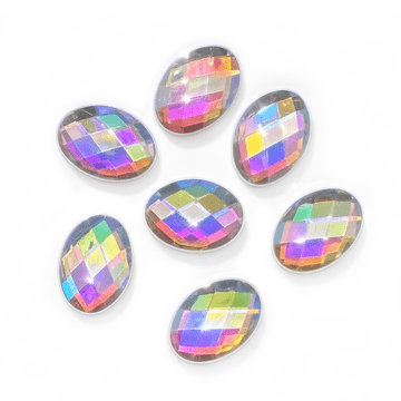 Crystal AB Oval, EIMASS® Acrylic Flat Back Rhinestones