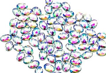 Crystal AB Oval, EIMASS® Tiny Resin Flat Back Crystals