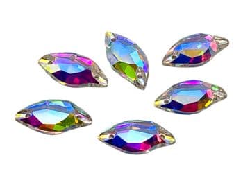 Crystal AB Random Shape, EIMASS® 8868 Exquisite Range Sew on Glue on Flat Back Crystals