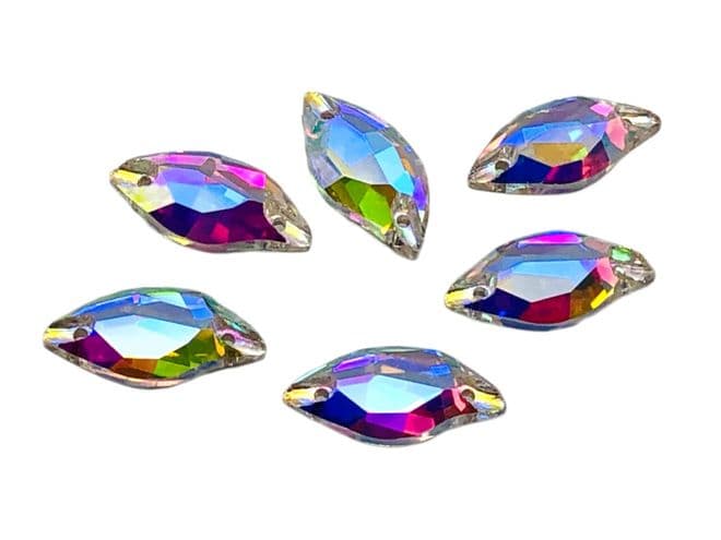 Crystal AB Random Shape, EIMASS® 8868 Exquisite Range Sew on Glue on Flat Back Crystals