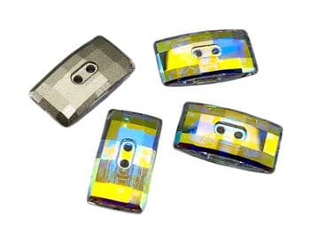 Crystal AB Rectangle #1 Buttons, EIMASS® Exquisite Range Cut Glass Sewing Buttons