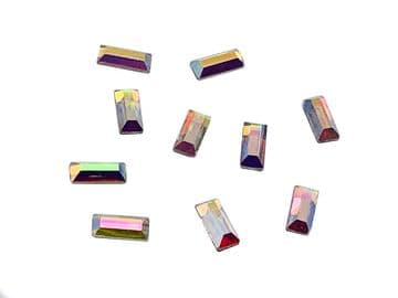 Crystal AB Rectangle #2 Hot Fix (6x8mm), EIMASS® 7737 Tiny Glass Crystals