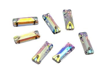 Crystal AB Rectangle Oblong, EIMASS® 8868 Exquisite Range Sew on Glue on Flat Back Crystals