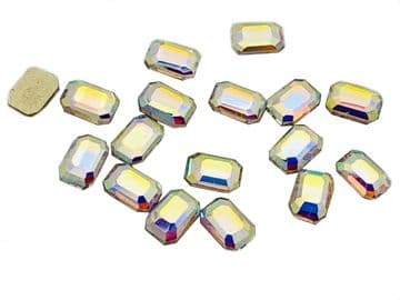 Crystal AB Rectangle Style 1, (4x6mm), (6x10mm), EIMASS® 8830 Tiny Glass Crystals - Nail Art