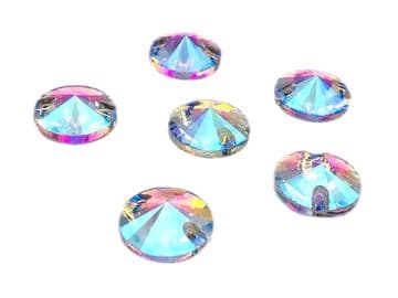 Crystal AB Rivoli, EIMASS® 3533 Sew on Glue on Cut Glass Flat Back Crystals