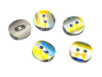 Crystal AB Round #2 Buttons, EIMASS® Exquisite Range Cut Glass Sewing Buttons
