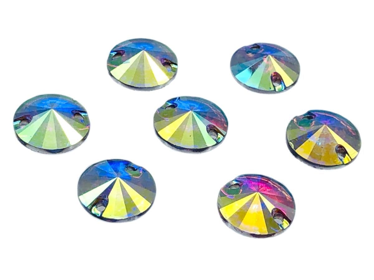 Crystal AB Round Rivoli Shape EIMASS Resin Crystals Sew or Glue on Flat ...