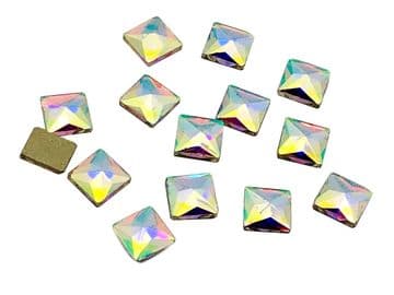 Crystal AB Square (6mm), EIMASS® 8830 Tiny Glass Crystal Shapes - Nail Art