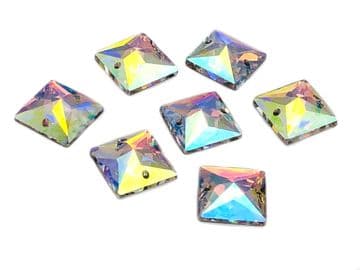 Crystal AB Square, EIMASS® 8868 Exquisite Range Sew on Glue on Flat Back Crystals