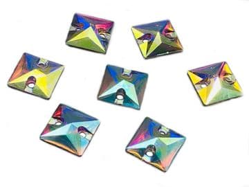 Crystal AB Square Shape, EIMASS® Resin Sew on Glue on Crystals
