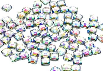 Crystal AB Square Shape, EIMASS® Tiny Resin Flat Back Crystals