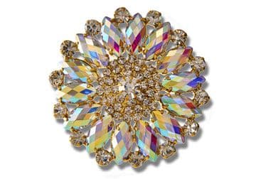 Crystal AB Style 8740 EIMASS® Sew or Glue on Jewelled Applique for Wedding Dress, Costumes