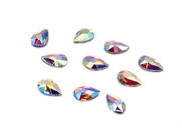 Crystal AB Teardrop #1 Hot Fix (5x8mm), EIMASS® 7737 Tiny Glass Crystals