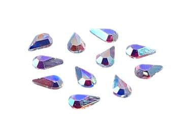 Crystal AB Teardrop #3 Hot Fix (5x8mm), EIMASS® 7737 Tiny Glass Crystals