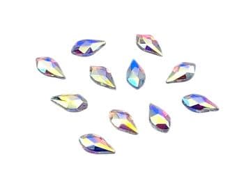 Crystal AB Teardrop #4 Hot Fix (4x7mm), EIMASS® 7737 Tiny Glass Crystals