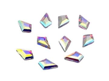 Crystal AB Teardrop #5 Hot Fix (4x6mm), (6x8mm), EIMASS® 7737 Tiny Glass Crystals