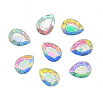 Crystal AB Teardrop, EIMASS® Acrylic Flat Back Rhinestones