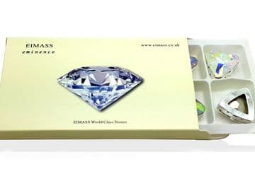 Crystal AB Triangle, EIMASS® 3511 Sew or Glue on Glass Crystals in Silver Casings