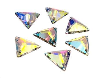 Crystal AB Triangle, EIMASS® 8868 Exquisite Range Sew on Glue on Flat Back Crystals