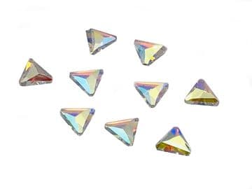Crystal AB Triangle Hot Fix (6mm), EIMASS® 7737 Tiny Glass Crystals