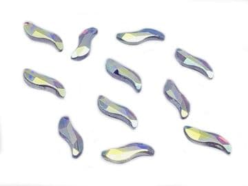 Crystal AB Wave Hot Fix (2x8mm), (3x10mm), EIMASS® 7737 Tiny Glass Crystals