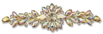Crystal AB Wedding Dress Jewelled Applique 8760 EIMASS® Sew or Glue on Motif