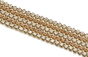 Crystal & Gold EIMASS® Bridal Dress Belt Sash Jewelled Lace Trim