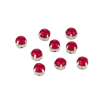 Dark Red Pearl Rose Montees, EIMASS® 3555 Range Single Stone Silver Setting Pearls