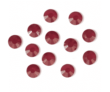 Dark Siam Ruby, EIMASS® 7767 Range Flat Back Hot Fix Glass Rhinestones