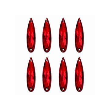 Dark Siam Ruby Raindrop Teardrop, EIMASS® Acrylic Flat Back Sew Or Glue On Rhinestones