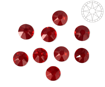 Dark Siam Ruby Star Cut, EIMASS® 8878 Exquisite Non Hot Fix Flat Back Crystal, Global Brand