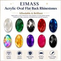 EIMASS Acrylic Flat Back Oval Rhinestones