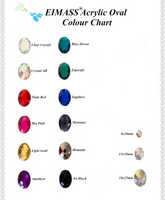 EIMASS Acrylic Flat Back Oval Rhinestones