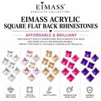 EIMASS Acrylic Flat Back Square Rhinestones