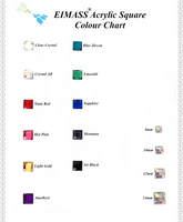 EIMASS Acrylic Flat Back Square Rhinestones