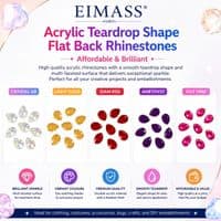 EIMASS Acrylic Flat Back Teardrop Rhinestones