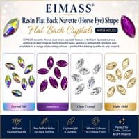 EIMASS Resin Navette Horse Eye shape Sew or Glue on Flat Back Crystals