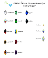 EIMASS Resin Navette Horse Eye shape Sew or Glue on Flat Back Crystals