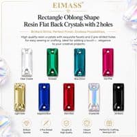 EIMASS Resin Oblong shape Sew or Glue on Flat Back Crystals