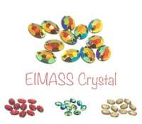 EIMASS Resin Oval shape Sew or Glue on Flat Back Crystals