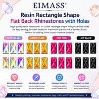EIMASS Resin Rectangle Shape Flat Back Sew on Crystals