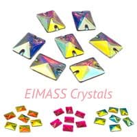 EIMASS Resin Rectangle Shape Flat Back Sew on Crystals