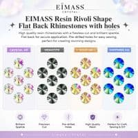 EIMASS Resin Round Rivoli Shape Sew or Glue on Flat Back Crystals