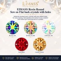 EIMASS Resin Round Sew on Flat Back Crystals