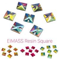 EIMASS Resin Square Shape Flat Back Sew on Crystals