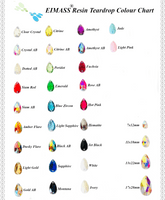 EIMASS Resin Teardrop Shape Sew or Glue on Flat Back Crystals