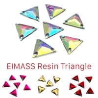 EIMASS Resin Triangle Shape Sew or Glue on Flat Back Crystals