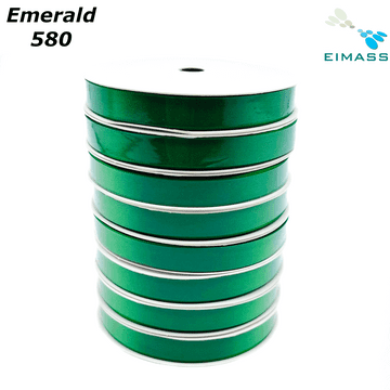 Emerald (580) Premium Double Sided EIMASS® Satin Ribbons 6mm 10mm 15mm 20mm 25mm 38mm