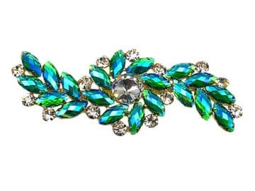 Emerald AB, EIMASS® 8780 Sew or Glue on Jewelled Applique for Wedding Dress Belt Sash, Craft