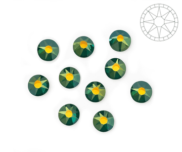 Emerald AB Star Cut, EIMASS® 8898 Exquisite Hot Fix Flat Back Crystals, Global Brand